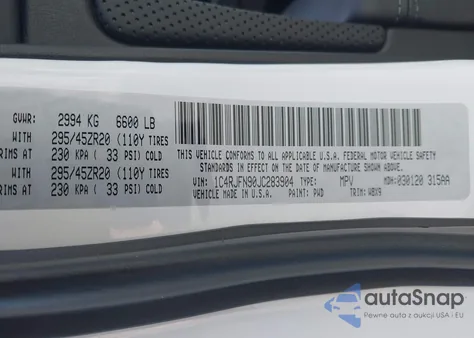 2018 Jeep Grand Cherokee Trackhawk 4X4 from USA, damaged, VIN 1C4RJFN90JC283904